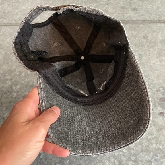 Steve Madden Bad Hair Day Embroidered Hat Cap Charcoal Gray Vintage Distressed - Picture 8 of 9